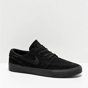 Nike Stefan Janoski Black Canvas Lace Up Skate Shoes Men Rubber Sole 7.5